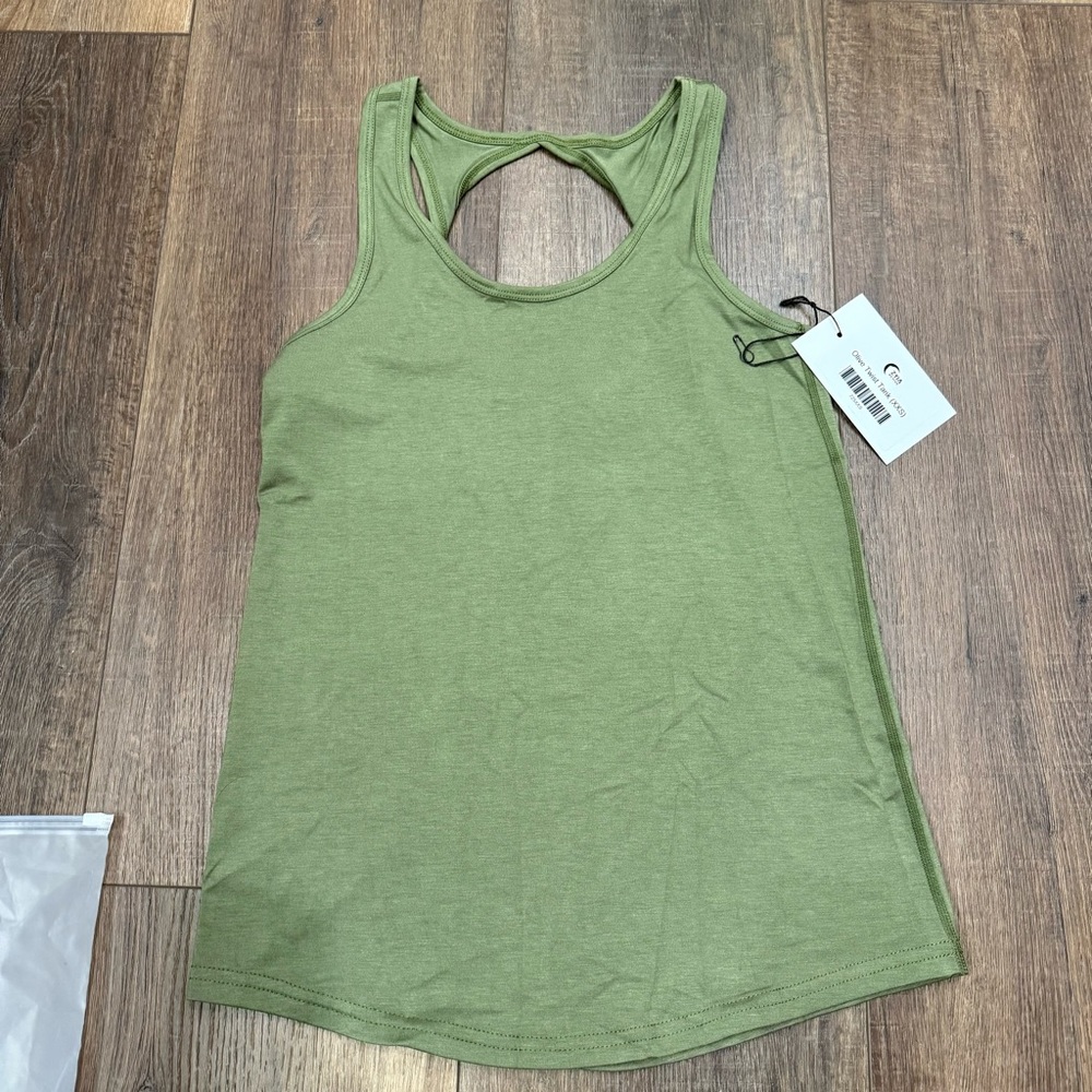 New Zyia olive twist tank
